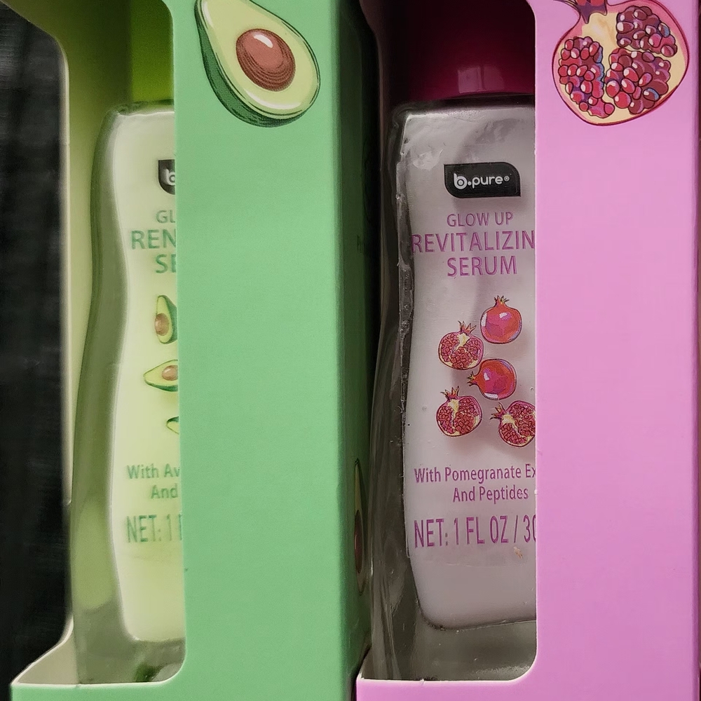 Green and Pink Skincare Serum and Face Oil